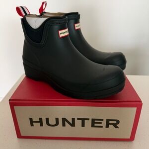 Hunter Womens Play Chelsea Neoprene Boot Black Waterproof Rain Boots US 7 EU 38
